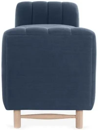 Alden Linen Bench - Blue