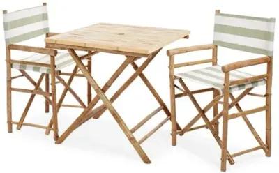 Square 3-Pc Outdoor Dining Set - Celadon/White - Green