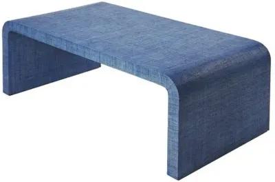 Kos Raffia Waterfall Coffee Table - Blue