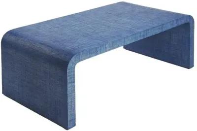 Kos Raffia Waterfall Coffee Table - Blue