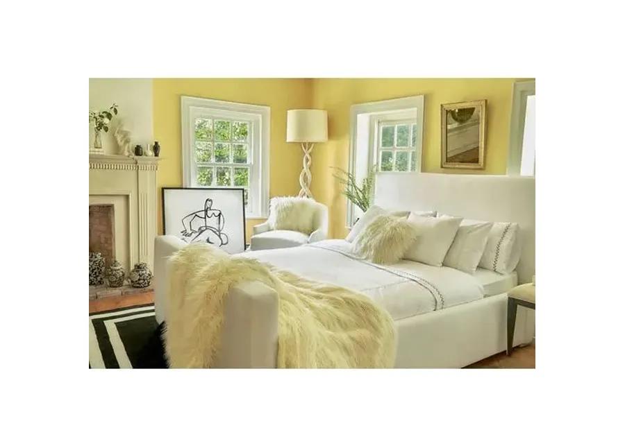 Nemus Panel Bed - Crypton Linen - Community - Ivory - Upholstered, Mattress, Box Spring Required