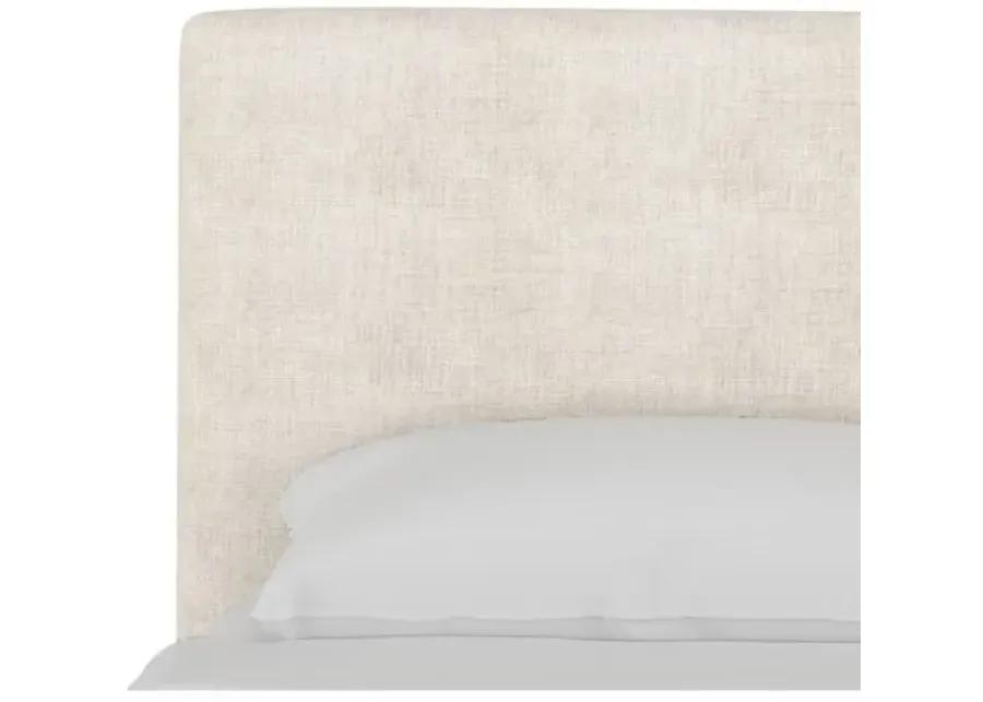 Novak Linen Platform Bed - Handcrafted - Beige - Mattress Required