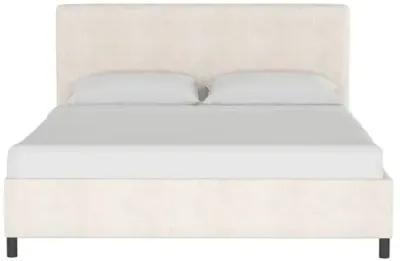 Novak Linen Platform Bed - Handcrafted - Beige - Mattress Required