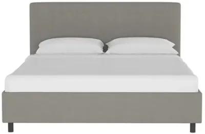 Novak Linen Platform Bed - Handcrafted - Gray - Mattress Required