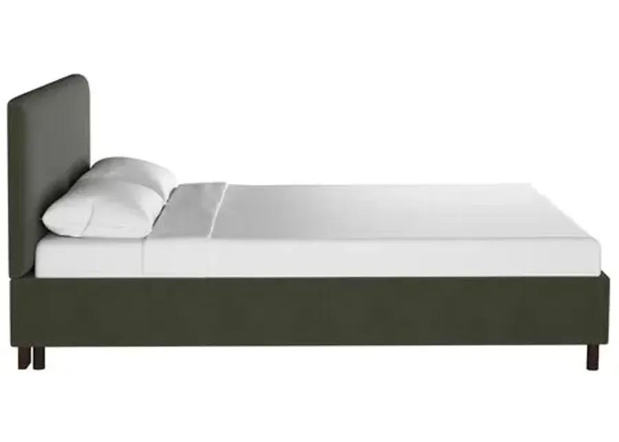 Novak Linen Platform Bed - Handcrafted - Gray - Mattress Required