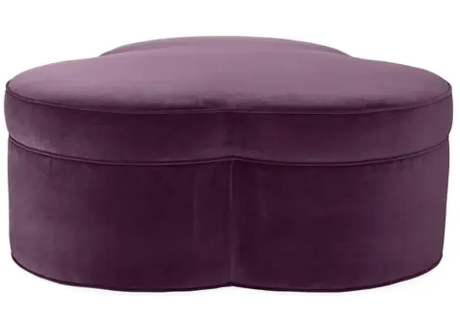 Portsmouth Upholstered Ottoman - Fig Velvet - Purple