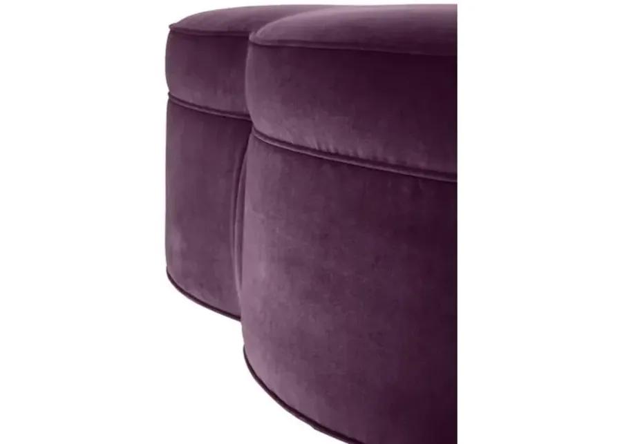 Portsmouth Upholstered Ottoman - Fig Velvet - Purple