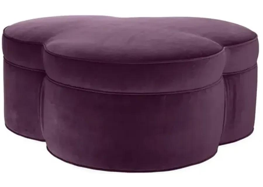 Portsmouth Upholstered Ottoman - Fig Velvet - Purple