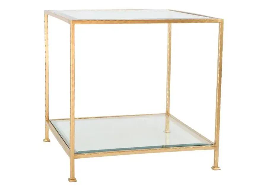 Chloé Glass Side Table - Gold Leaf - Ave Home