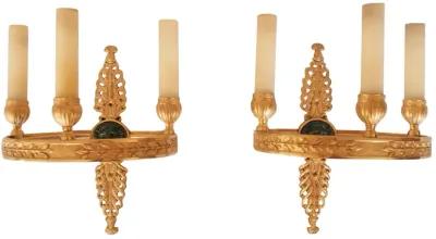 1950s Maison Bagues Empire Sconces - Set of 2 - Something Vintage - Gold