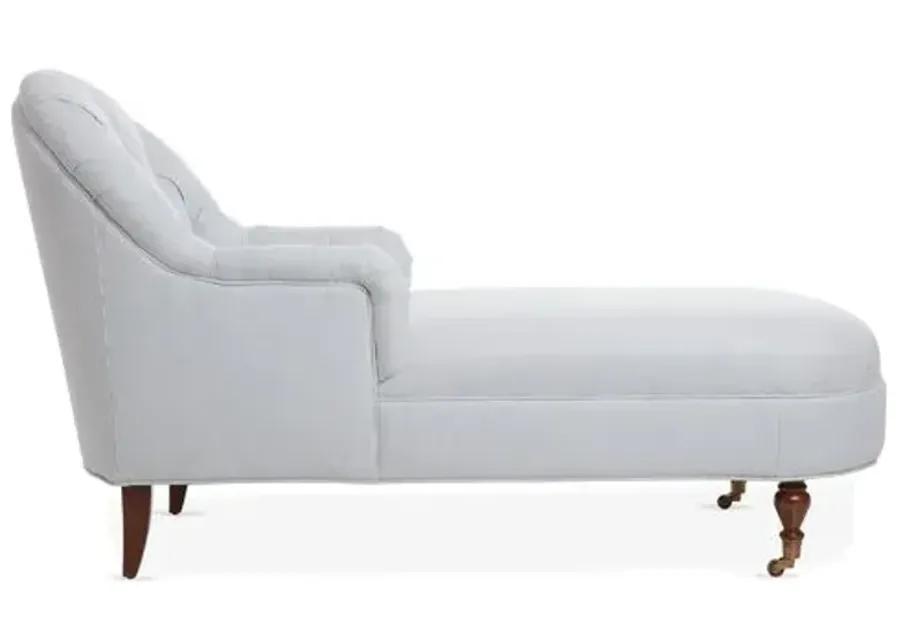 Marlowe Chaise - Blue/White Linen - Comfortable, Sturdy, Stylish