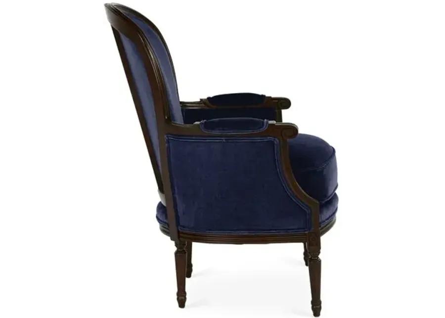 Germaine II Bergère - Lapis Velvet - Joe Ruggiero - Handcrafted - Blue - Blue