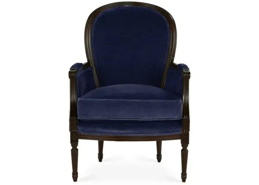 Germaine II Bergère - Lapis Velvet - Joe Ruggiero - Handcrafted - Blue - Blue