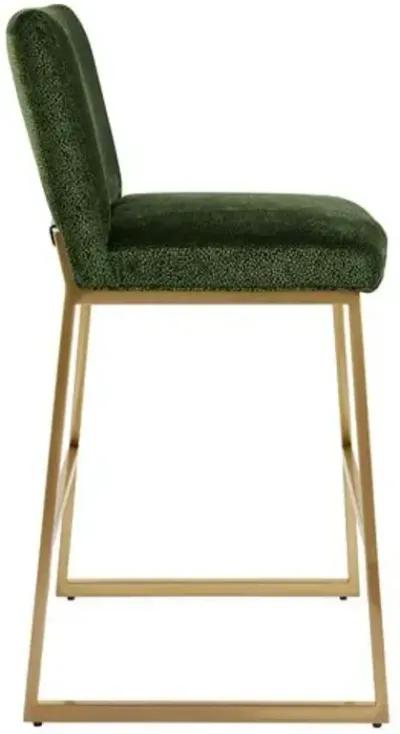 Hollas Barstool - Emerald/Brass - Massoud - Green