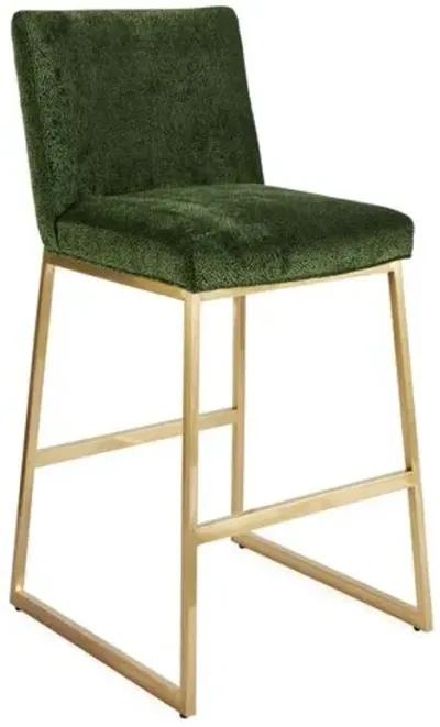 Hollas Barstool - Emerald/Brass - Massoud - Green