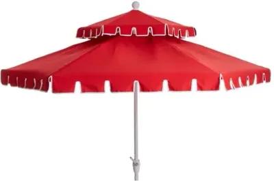 Poppy Two-Tier Patio Umbrella - Red