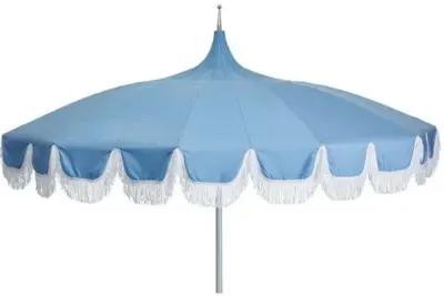 Aya Fringe Patio Umbrella - Light Blue