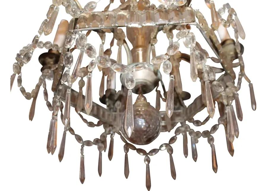 French Deco Bagues Chandelier - C. 1920 - Something Vintage - Silver