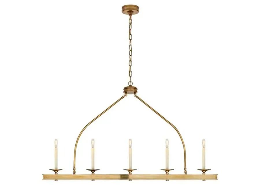 Visual Comfort - Launceton Linear Pendant - Antique Brass - Gold