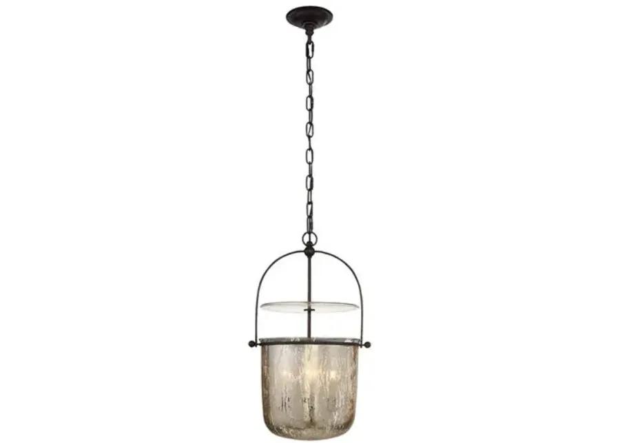 Visual Comfort - Lorford Small Smoke Bell Pendant - Aged Iron - Black