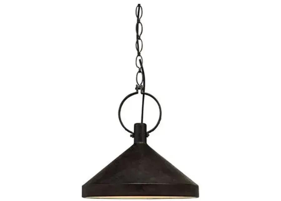 Visual Comfort - Limoges Large Pendant - Aged Iron - Black