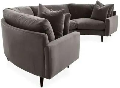 Onslow Velvet Curved Sectional - Gray