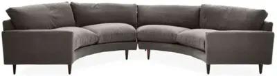 Onslow Velvet Curved Sectional - Gray