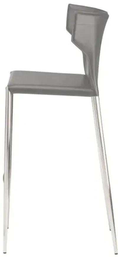 Wayne Counter Stool - Dark Gray Leather