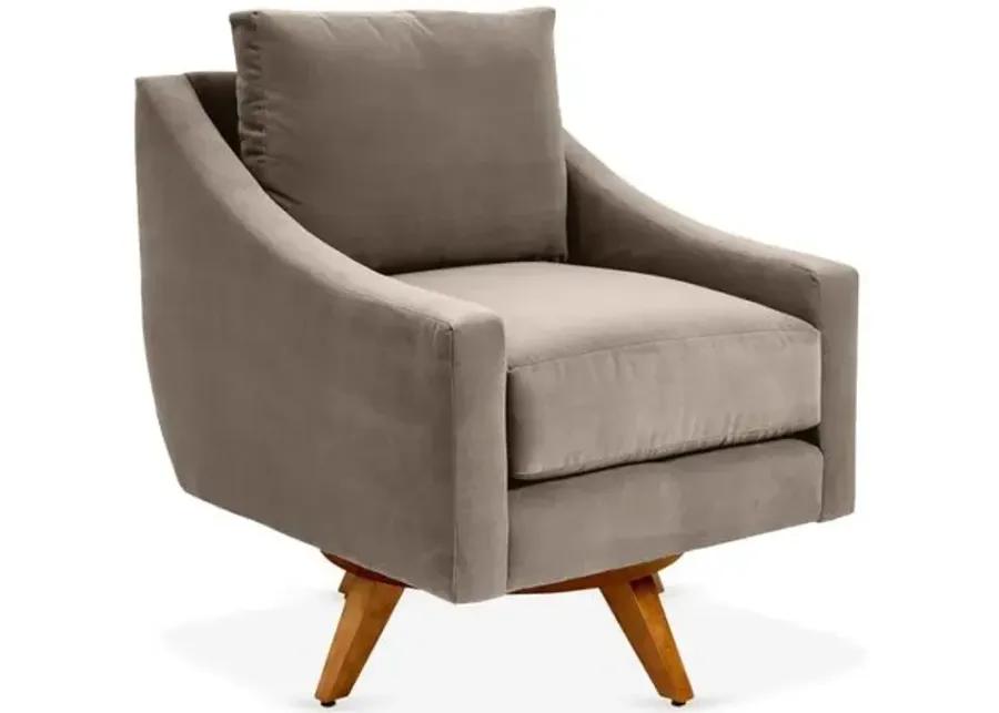 Nash Velvet Swivel Chair