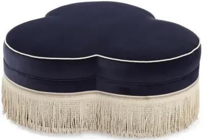 Portsmouth Ottoman - Navy Velvet - Blue