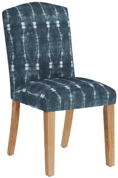 Marie Side Chair - Shibori - Handcrafted - Blue