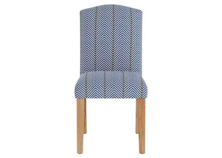 Marie Side Chair - Zig Zag - Handcrafted - Blue