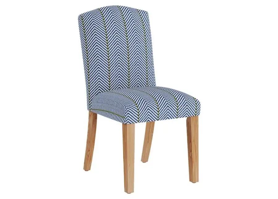 Marie Side Chair - Zig Zag - Handcrafted - Blue