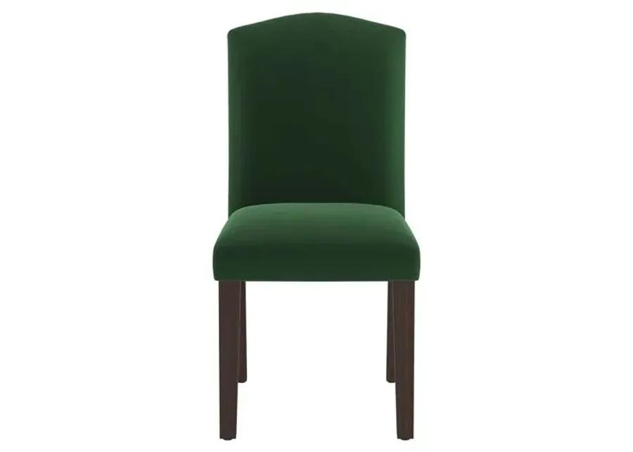 Set of 2 Marie Velvet Side Chairs - Handcrafted - Green