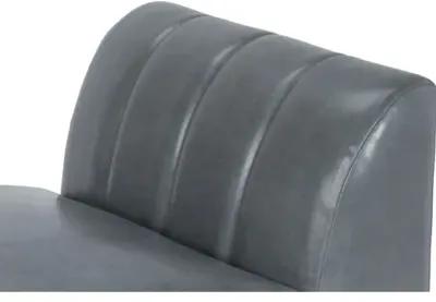 Alden Leather Bench - Gray