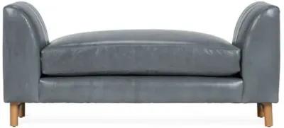 Alden Leather Bench - Gray