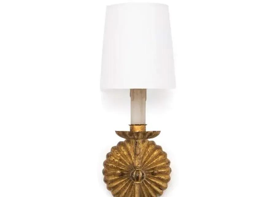 Clove Single Sconce - Antiqued Gold Leaf - Regina Andrew