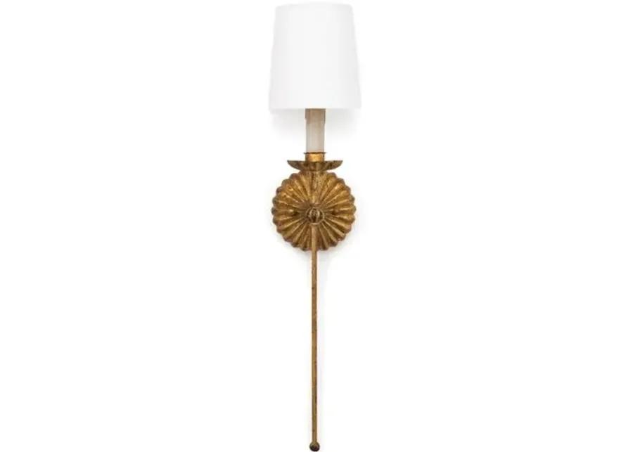 Clove Single Sconce - Antiqued Gold Leaf - Regina Andrew