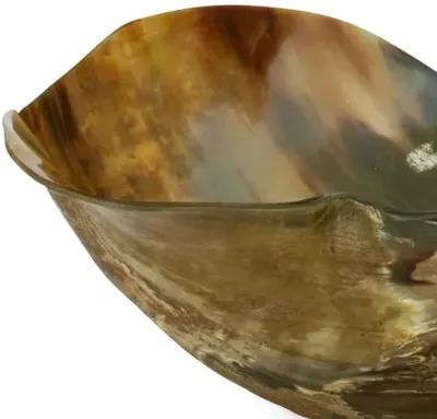 12" Horn Decorative Bowl - Natural/Black - Regina Andrew - Brown