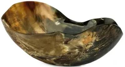 12" Horn Decorative Bowl - Natural/Black - Regina Andrew - Brown