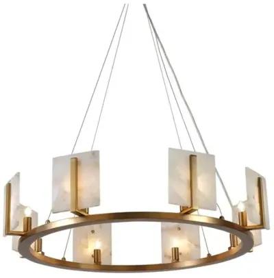 Halo Alabaster Chandelier - Natural/Brass - Jamie Young Co. - Gold