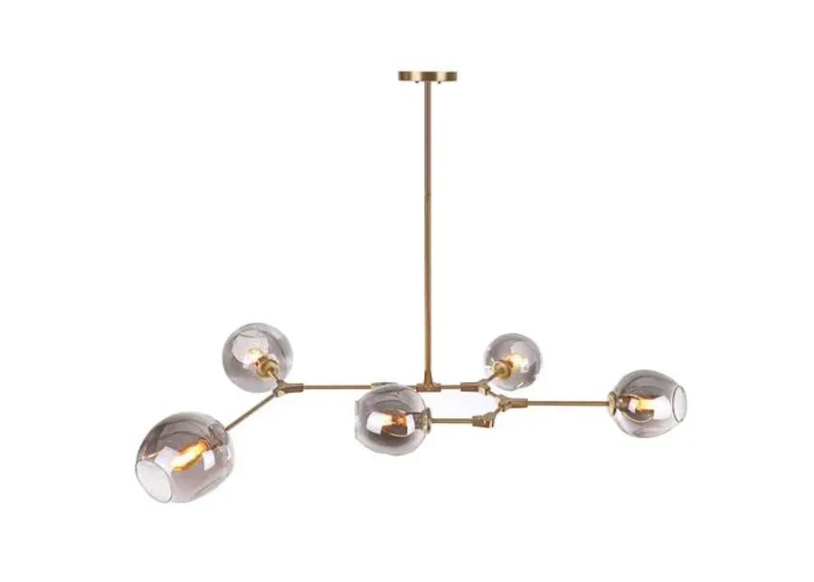 Tanner Chandelier - Brass/Smoke - Gold