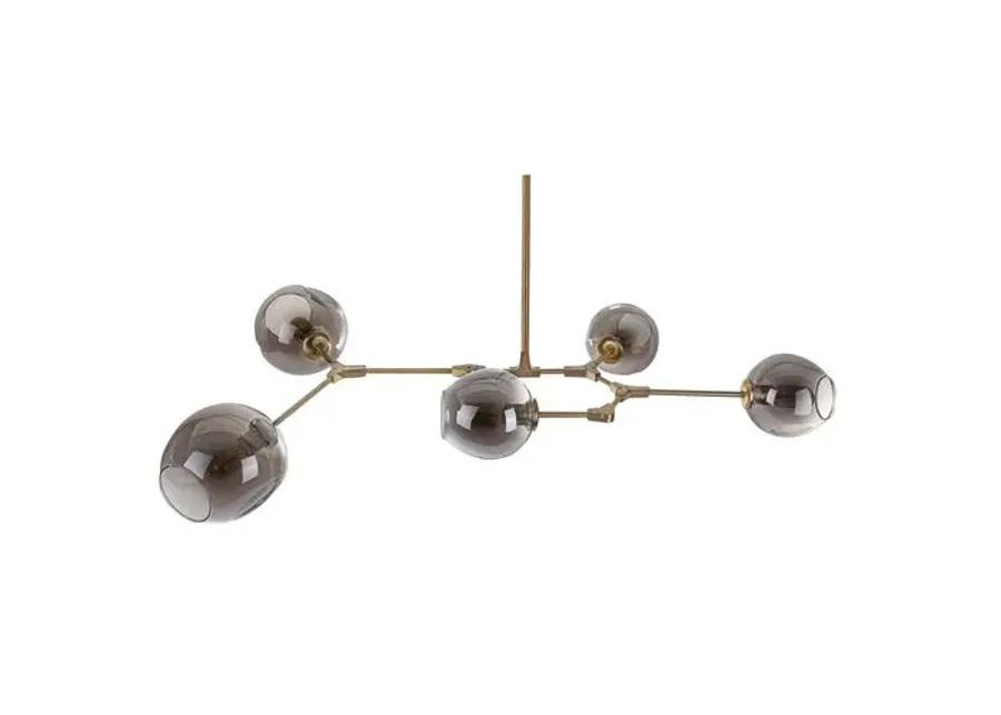 Tanner Chandelier - Brass/Smoke - Gold