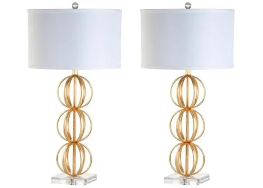 Set of 2 Slater Table Lamps - Gold/Crystal