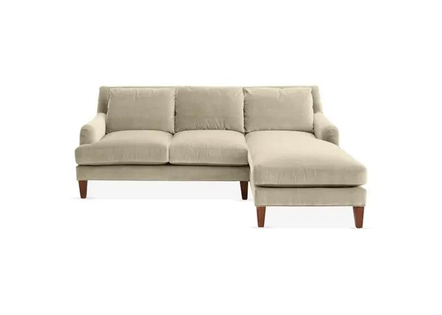 Merrimack Right-Facing Sectional - Bisque Velvet - Beige