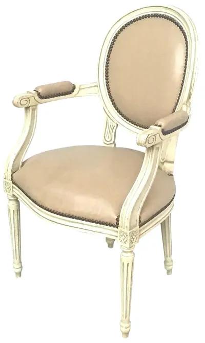 Medallion Back Louis XVI Armchair - Vermilion Designs - White