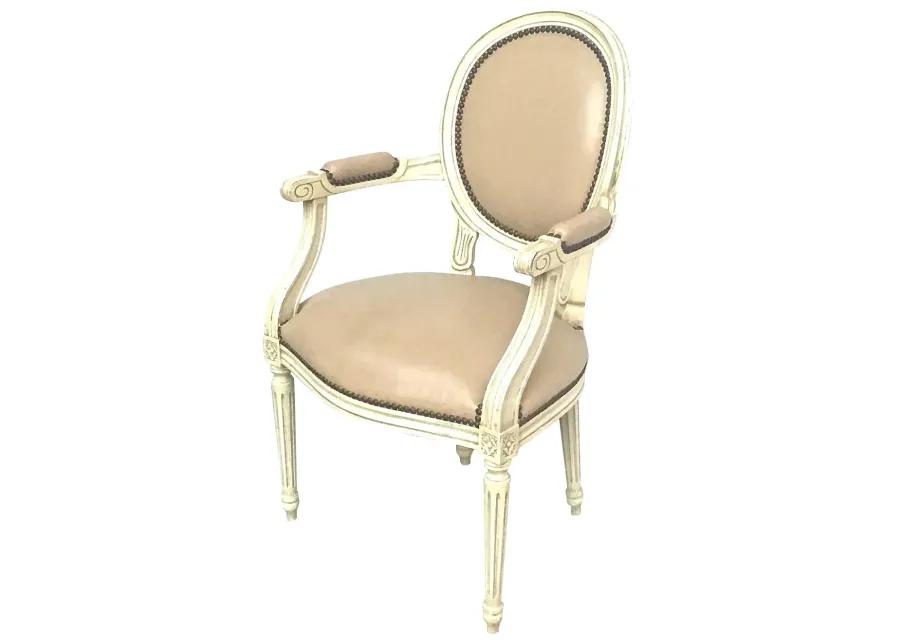 Medallion Back Louis XVI Armchair - Vermilion Designs - White