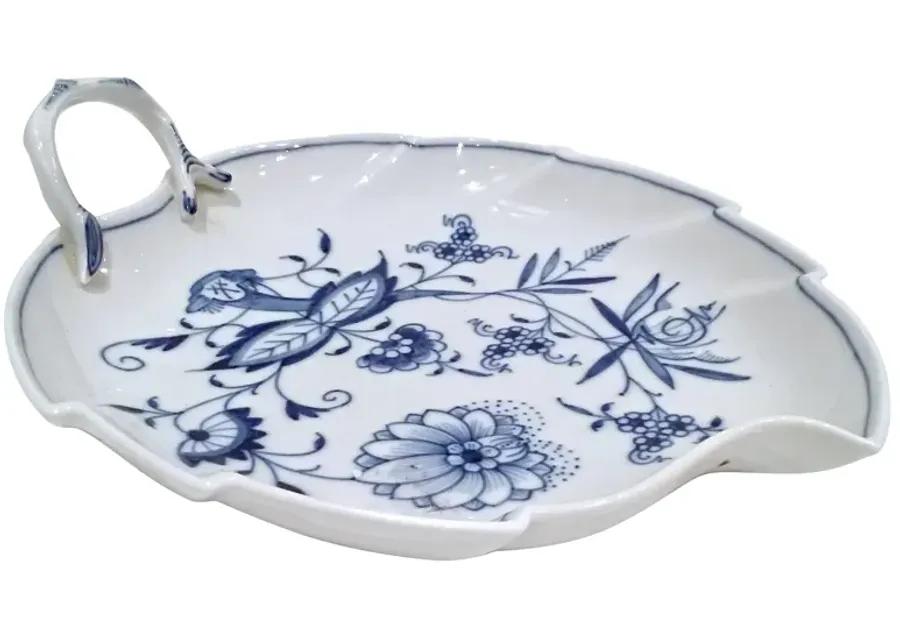 Meissen Blue Onion Floral Leaf Dish - Vermilion Designs