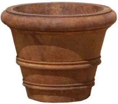 Classic Rolled-Rim Outdoor Planter - Rustic Iron - Campania International - Brown - 12"