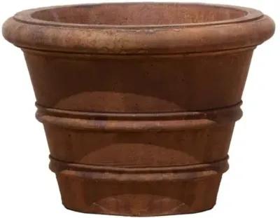 Classic Rolled-Rim Outdoor Planter - Rustic Iron - Campania International - Brown - 18"